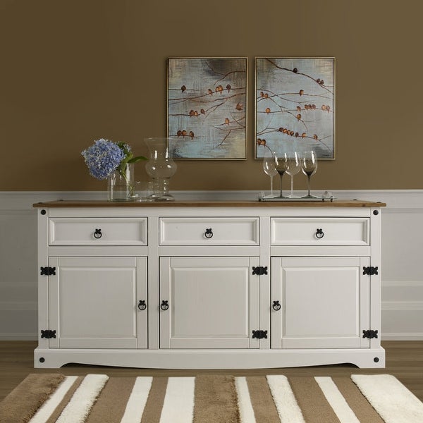 Wood Buffet Sideboard Corona White | Furniture Dash - N/A