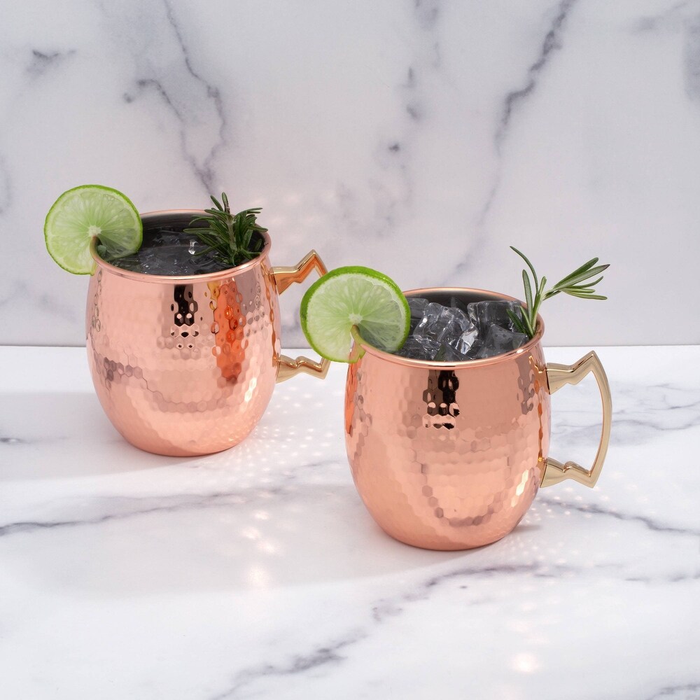 20 Oz Hammered Copper Moscow Mule Mugs  Set Of 2