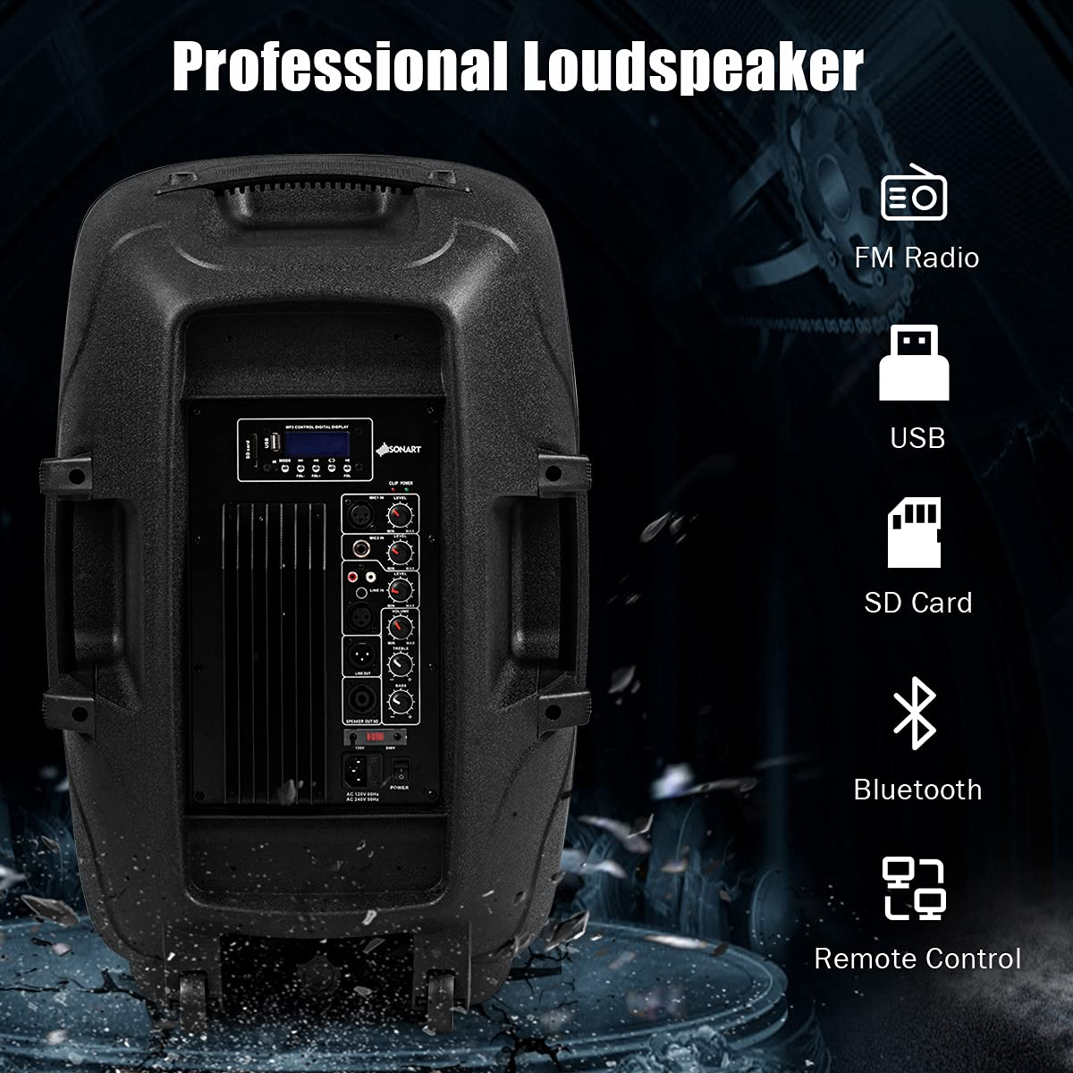 Costzon Portable 3000W 2-Way Powered PA Speaker System (15'', 3000W)