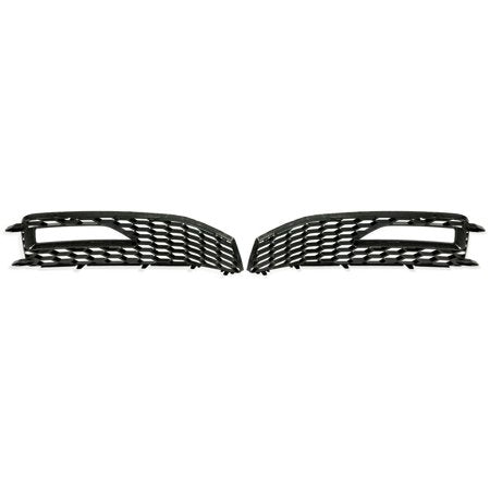 Kojem Front Bumper Fog Light Vent Grille Lower Cover Bezel RS4 Style for 2013 2014 2015 2016 Audi A4 B8.5- Gloss Black Honeycomb