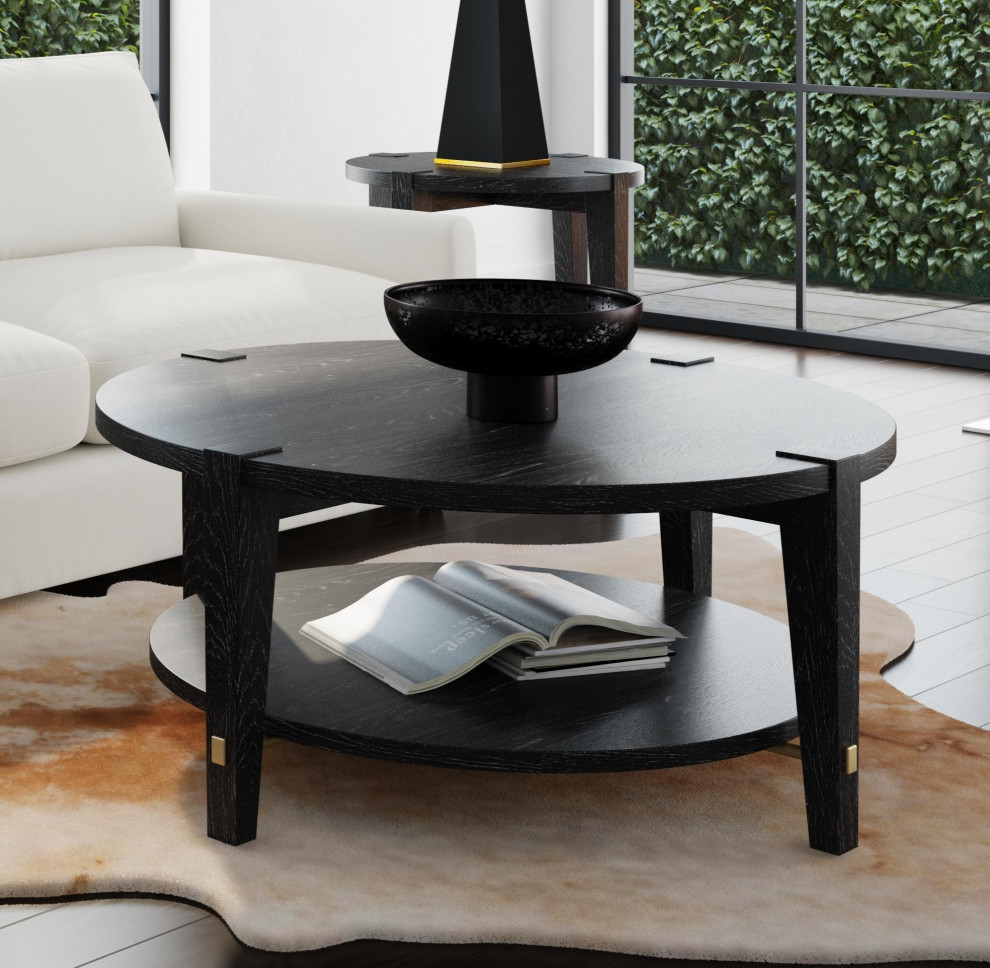 Whitfield Round Cocktail Table   Transitional   Coffee Tables   by BASSETT MIRROR CO.  Houzz