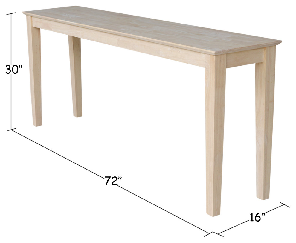 Shaker Console Table   Extended Length 72 quot  Transitional   Console Tables   by International Concepts  Houzz