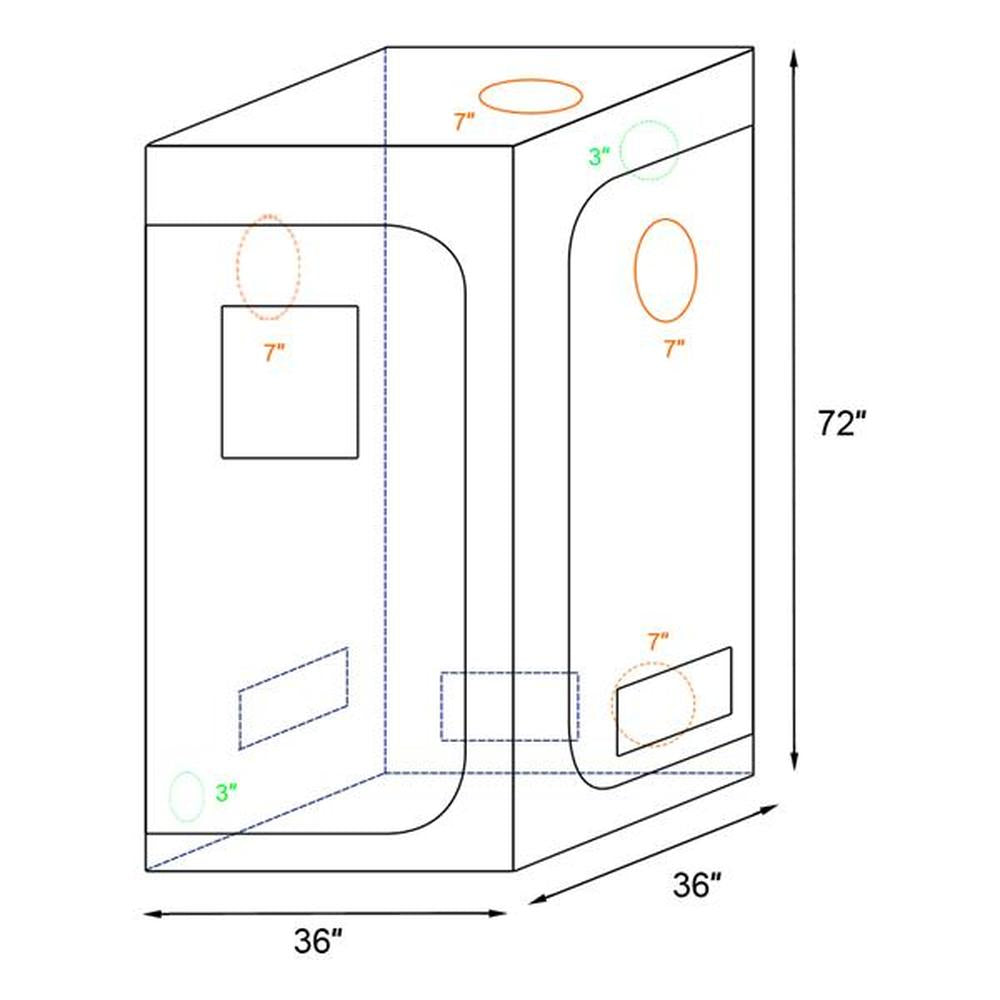 Goshping 90*90*180cm Dismountable Hydroponic Plant Growing Tent with Window Green and Black