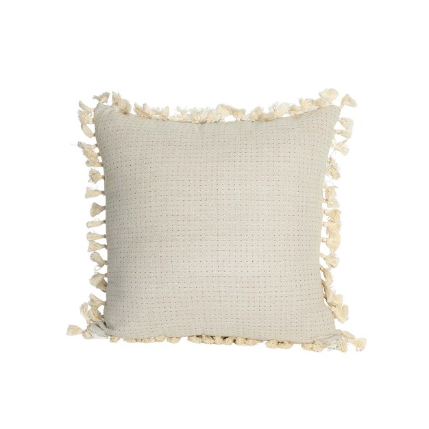 Hand Woven Reversible Throw Pillow Brown Cotton With Polyester Fill By Foreside Home amp Garden