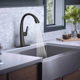 PRIVATE BRAND UNBRANDED Deveral Single-Handle Pull Down Sprayer Kitchen Faucet in Matte Black D00140O