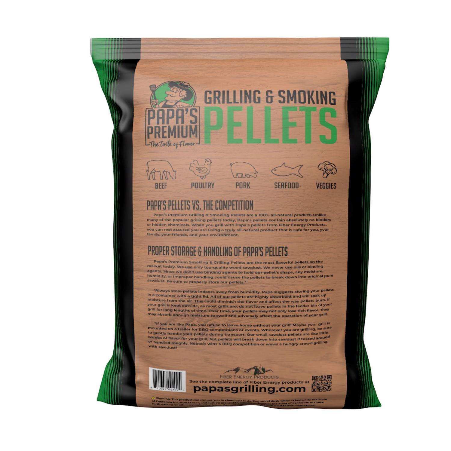 Papas Hardwood Pellets All Natural Oak/Pecan 20 lb