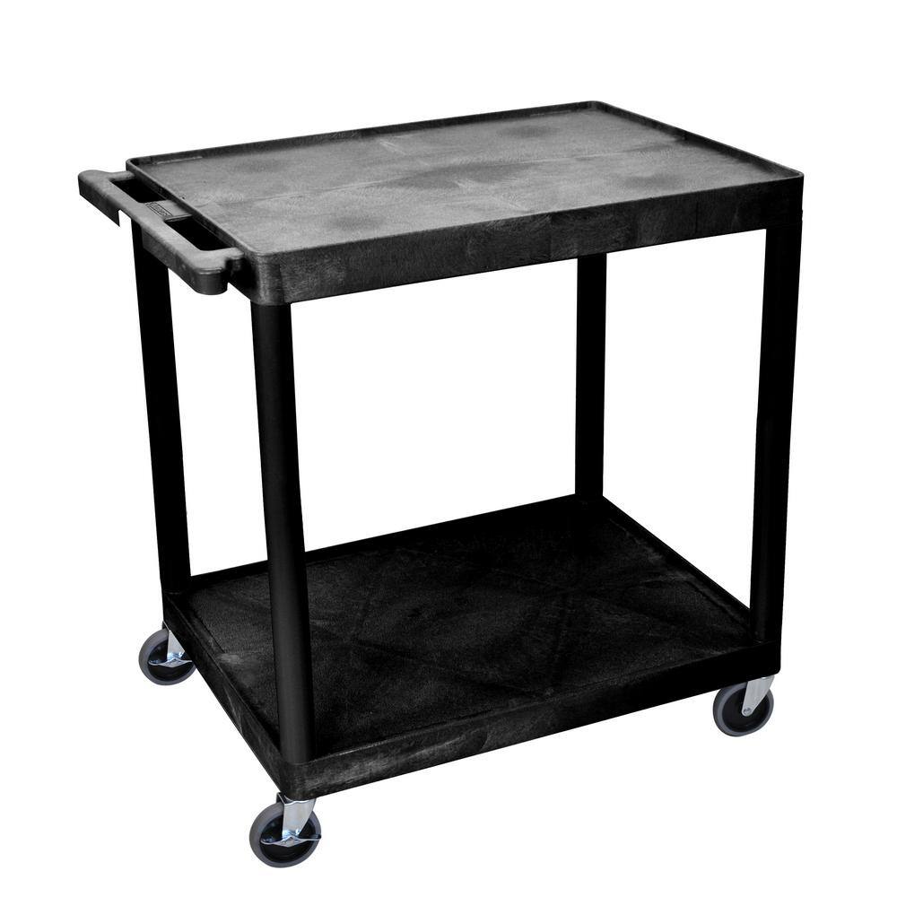 Luxor HE 32 in. 2-Shelf Utility Cart in Black HE38-B