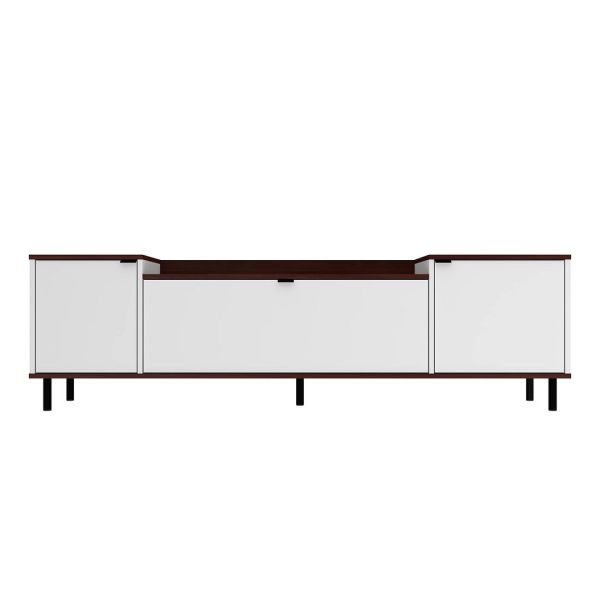 Mosholu 66.93 TV Stand in White and Nut Brown