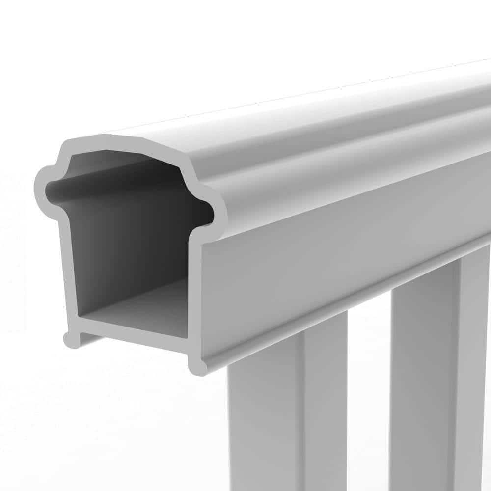 Barrette Outdoor Living Bella Premier Series 10 ft. x 36 in. White Vinyl Rail Kit with Black Aluminum Balusters 73013178