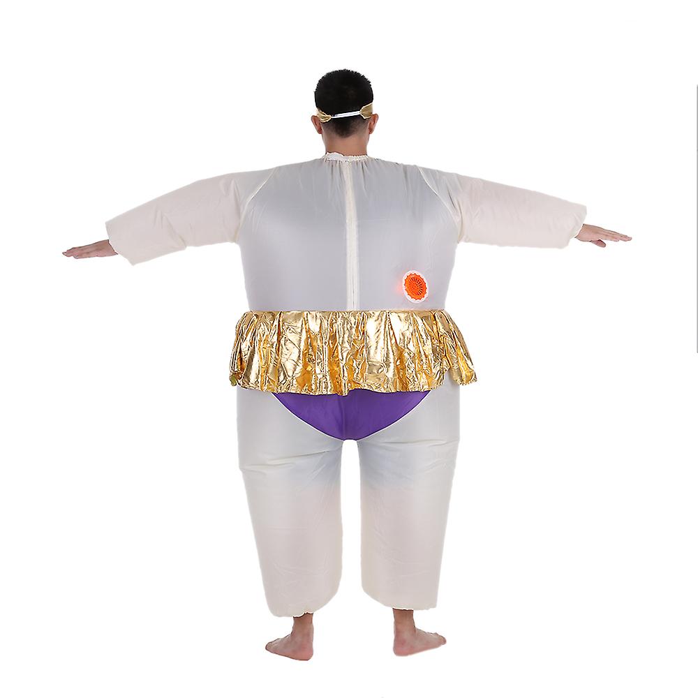 Decdeal Cute Adult Inflatable Ballerina Costume Fat Suit For Women/men Air Fan Operated Blow Up Halloween Party Fancy Jumpsuit Outfit