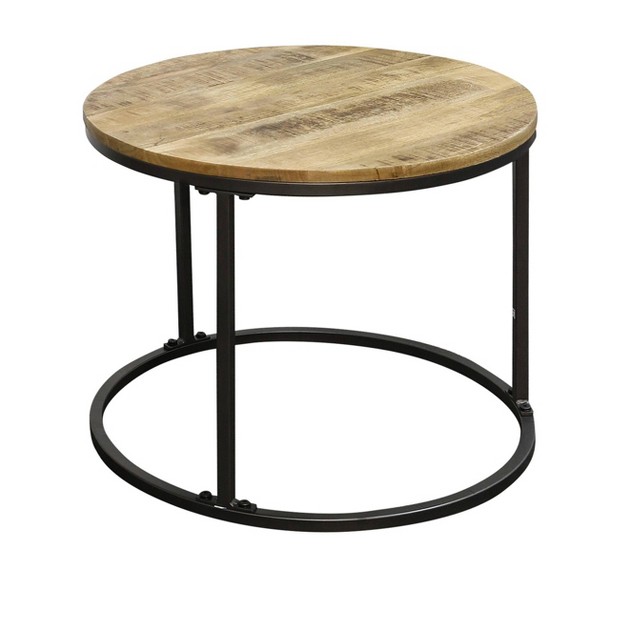 Set Of Two Wood Tops Nesting Tables Black natural Stylecraft