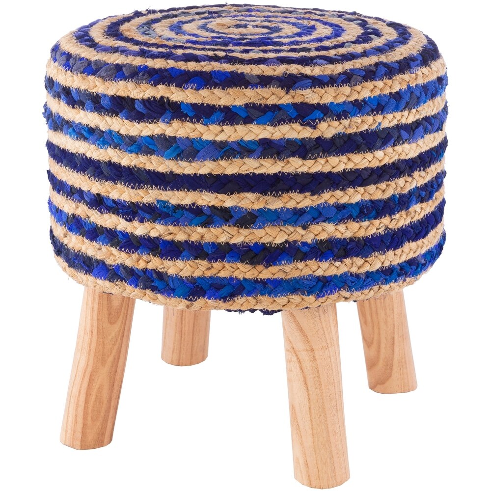 Artistic Weavers Baeley Hand Crafted Bohemian Jute and Wood Foot Stool