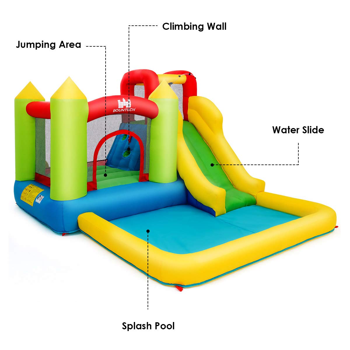 Inflatable Water Slide, Kids Bouncer with Slide (with 480W Air Blower)