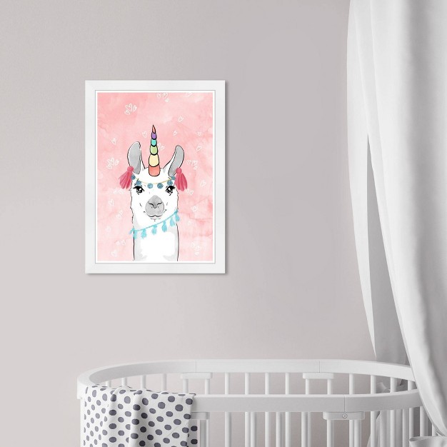 X 21 quot Lovely Unicorn Llama Fantasy And Sci fi Framed Art Print Wynwood Studio