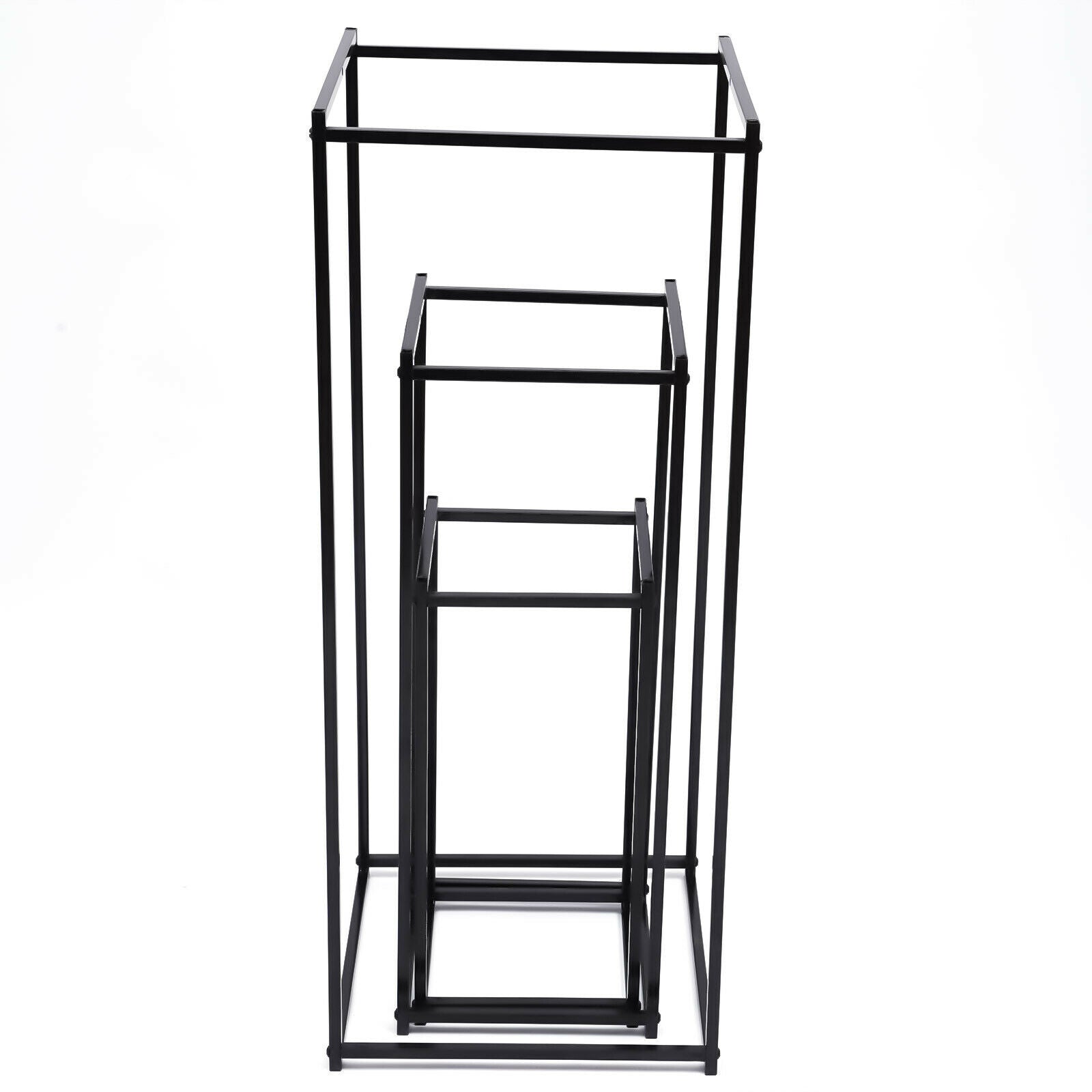 3* Metal Stand Square Metal Flower Rack Vase Column Stand Wedding Centerpiece Metal Plant Stands Flower Pot Rack Tall Pedestal Square Plant Stands Display Rack for Indoor Outdoor Garden Decoration