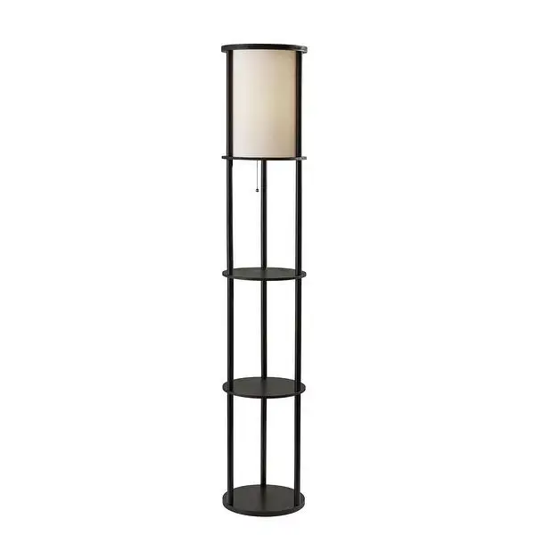 Adesso 62-inch Round Stewart Shelf Floor Lamp