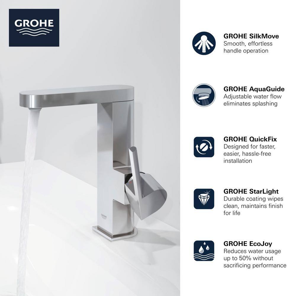 GROHE Plus Single Hole Single-Handle Bathroom Faucet M-Size in Brushed Nickel Infinity 23956EN3