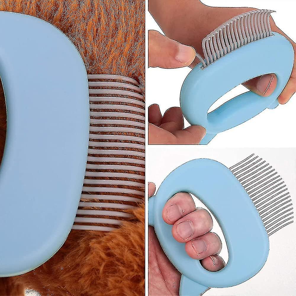 Pet Comb， Massage Cat Brush， Pet Dog Brush， Cat Dog Grooming Comb， Cat Comb Massager Comb For Cats， (blue)