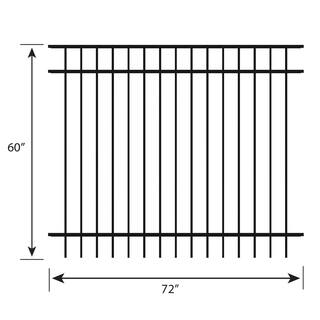 FORGERIGHT Vinings 5 ft. H x 6 ft. W Black Aluminum Pre-Assembled Fence Panel 861708