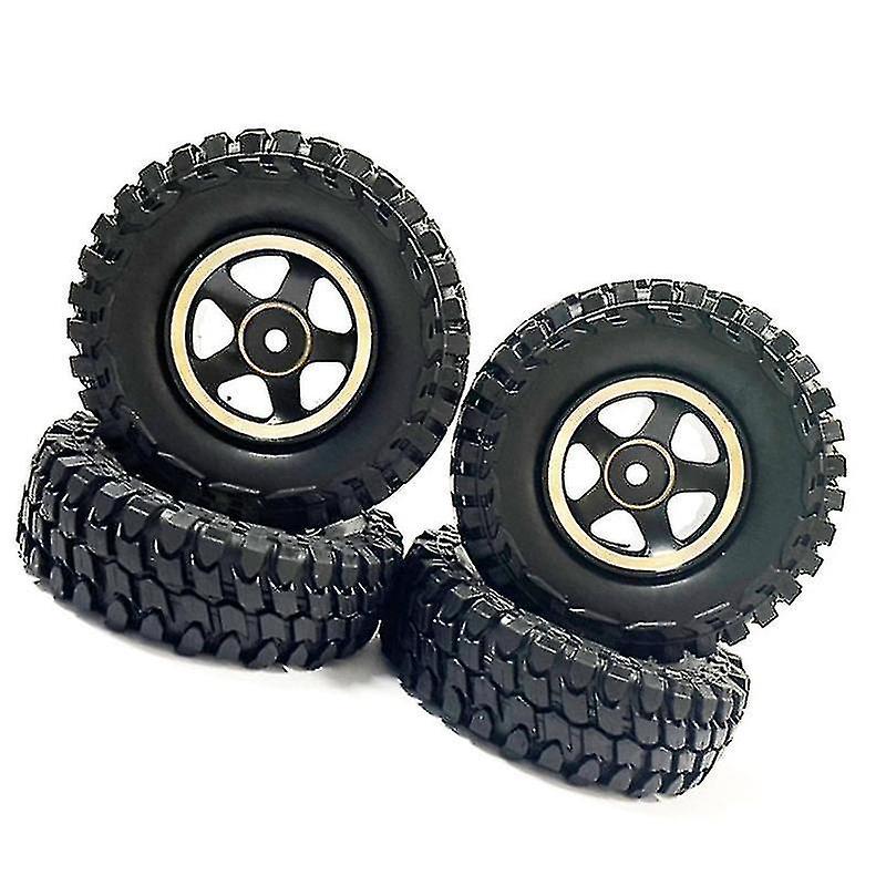 4pcs Brass Beadlock Wheel Rims And Tire Set For 1/18 Scale Fms Cruiser Land Cruiser Rc Car Upgrades