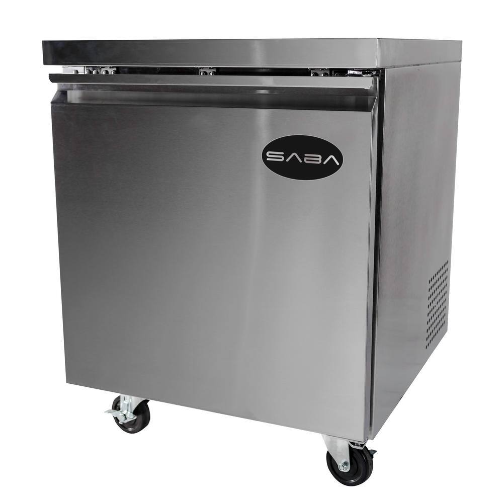 SABA 27 in. W 6.3 cu. ft. Commercial Under Counter Refrigerator in Stainless Steel SUC-27R