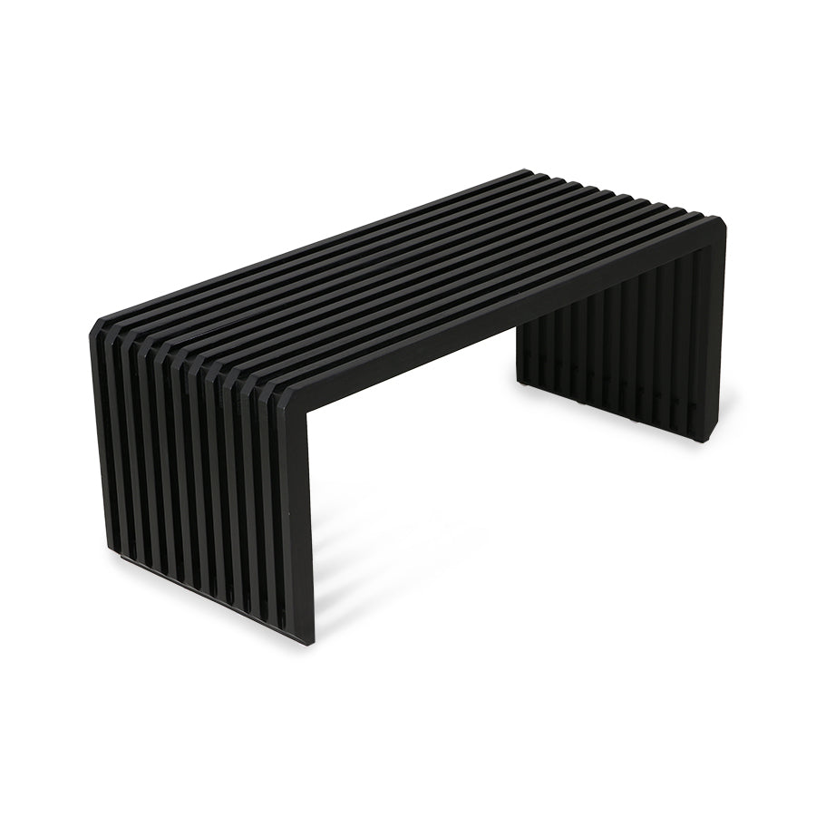 Slatted bench - black