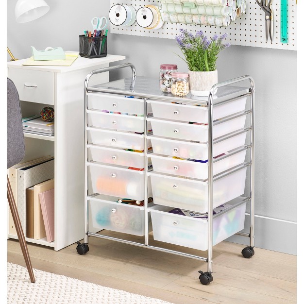 Whitmor 12 Drawer Storage Cart White