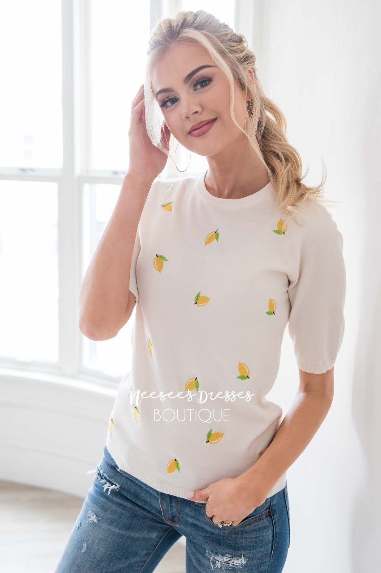 Squeeze The Day Embroidered Sweater