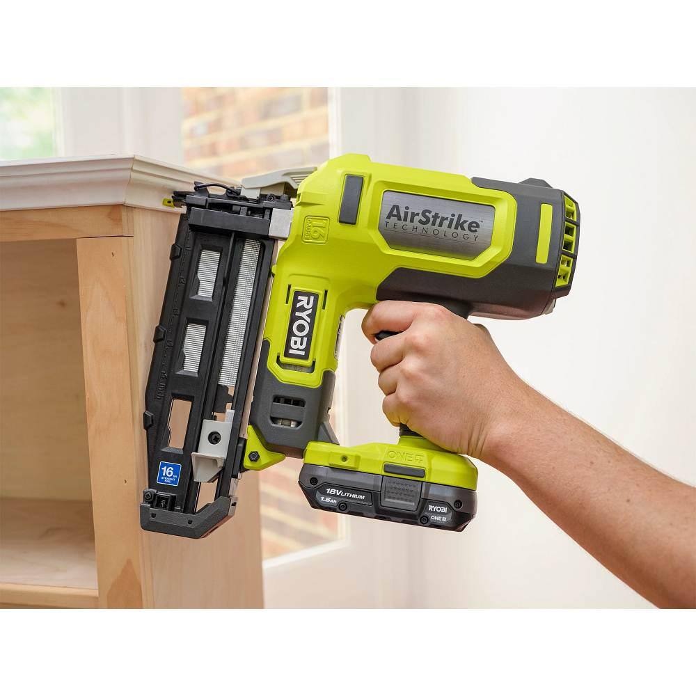 RYOBI ONE+ 18V 16-Gauge Cordless AirStrike Finish Nailer with 2.0 Ah Battery P326-PBP006