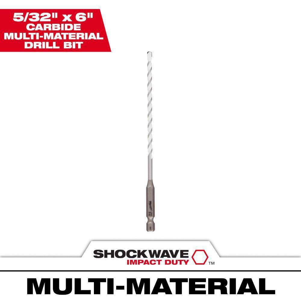 MW 532 in. x 4 in. x 6 in. SHOCKWAVE Carbide Multi-Material Drill Bit 48-20-8882