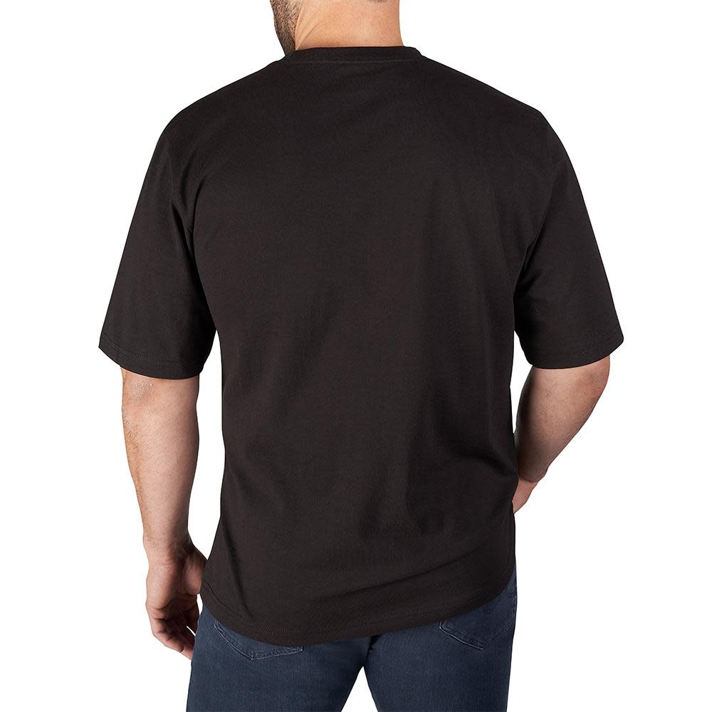 Heavy Duty Black Pocket Short Sleeve T-Shirt ; Small ;