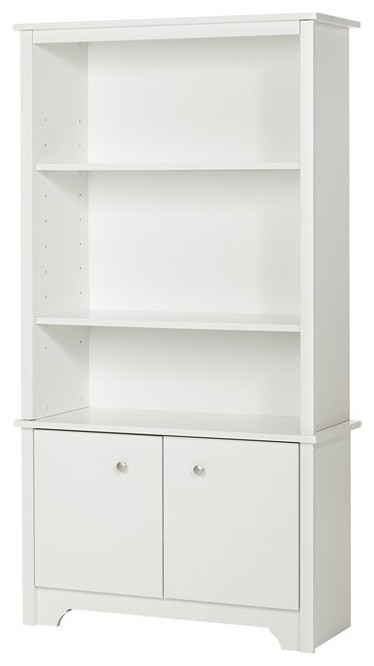 South Shore Vito 3 Shelf Bookcase With Doors  Pure White   Transitional   Bookcases   by Homesquare  Houzz