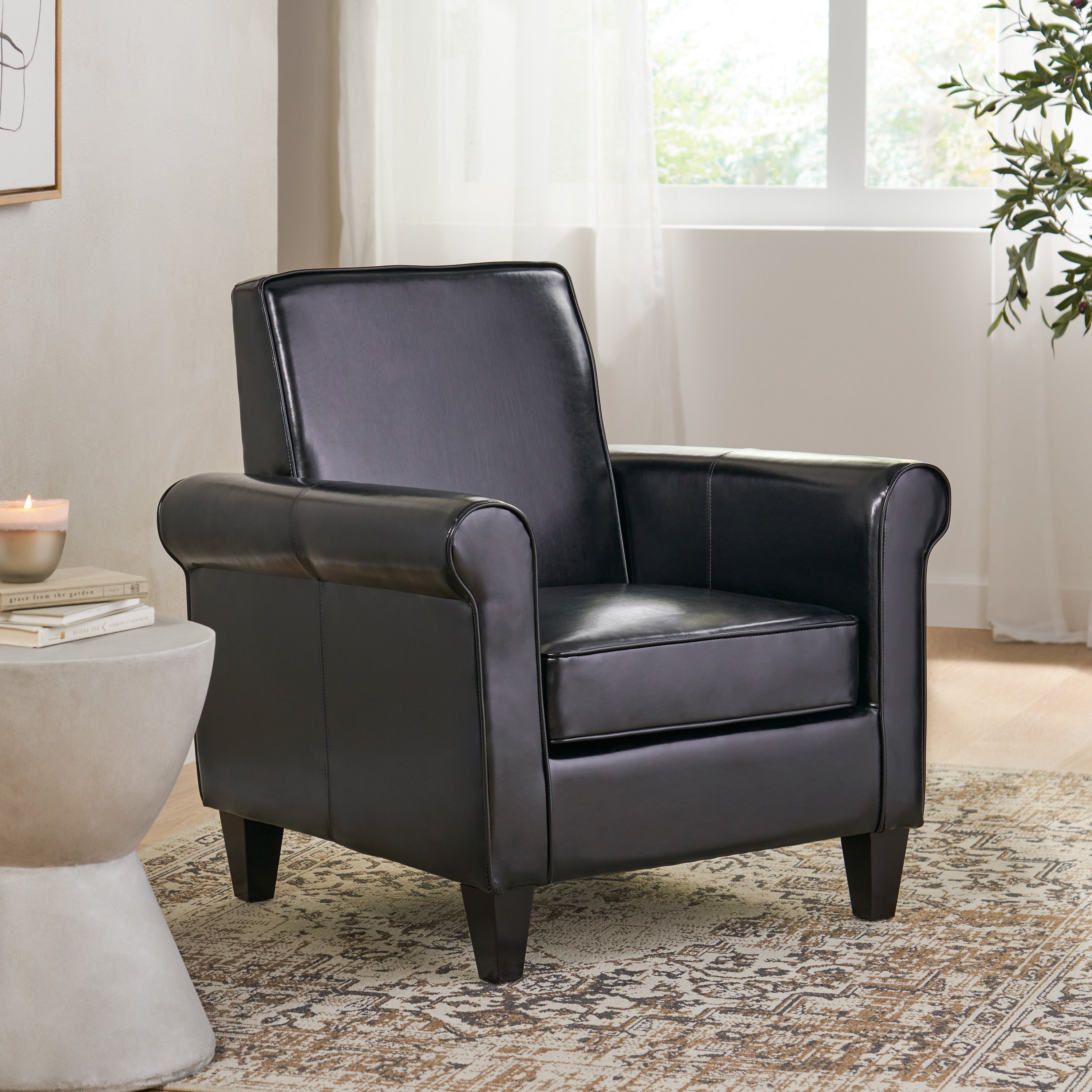 Larkspur Leather Club Chair