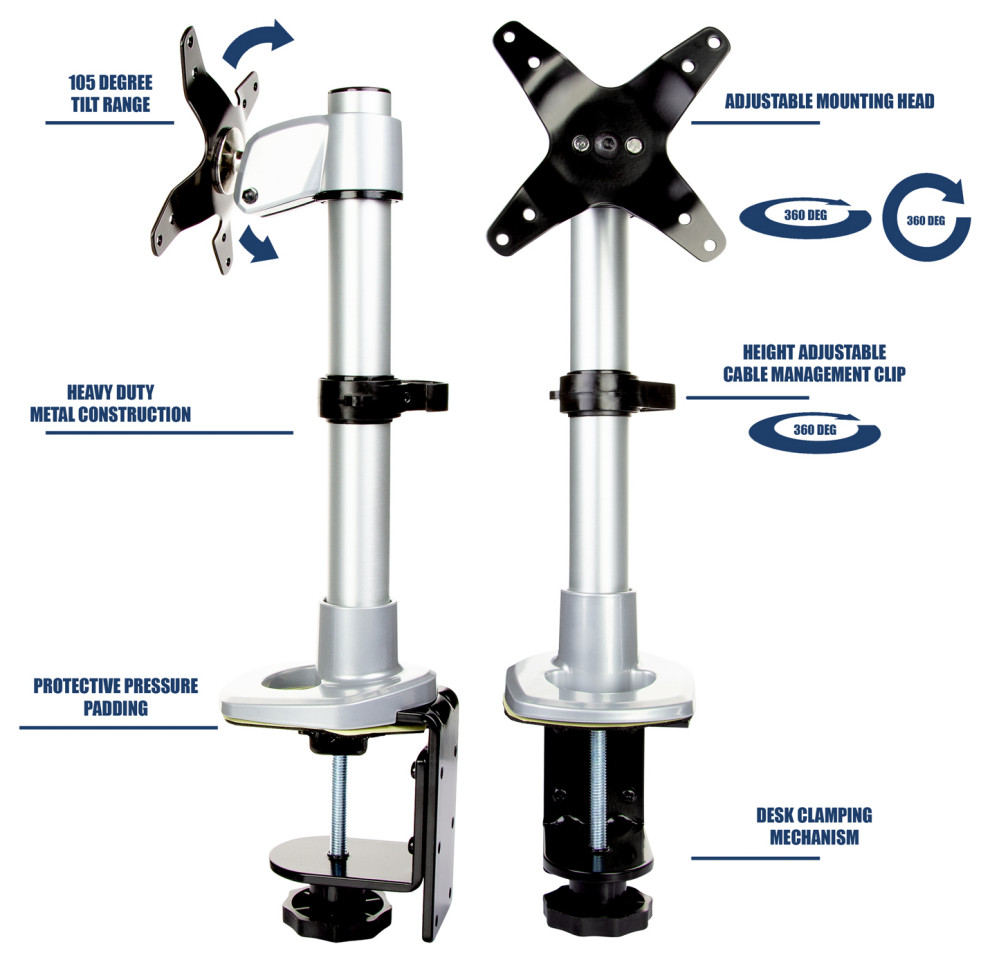 Mount It! Quick Connect Single Monitor Desk Mount Grommet   Contemporary   Entertainment Centers And Tv Stands   by Mount It! TV Wall  ampDesk Mounts  Houzz
