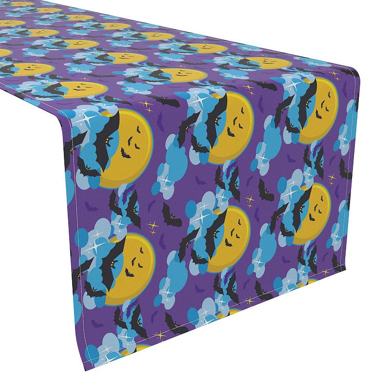 Table Runner， 100% Polyester， 12x72， BatMoon Night