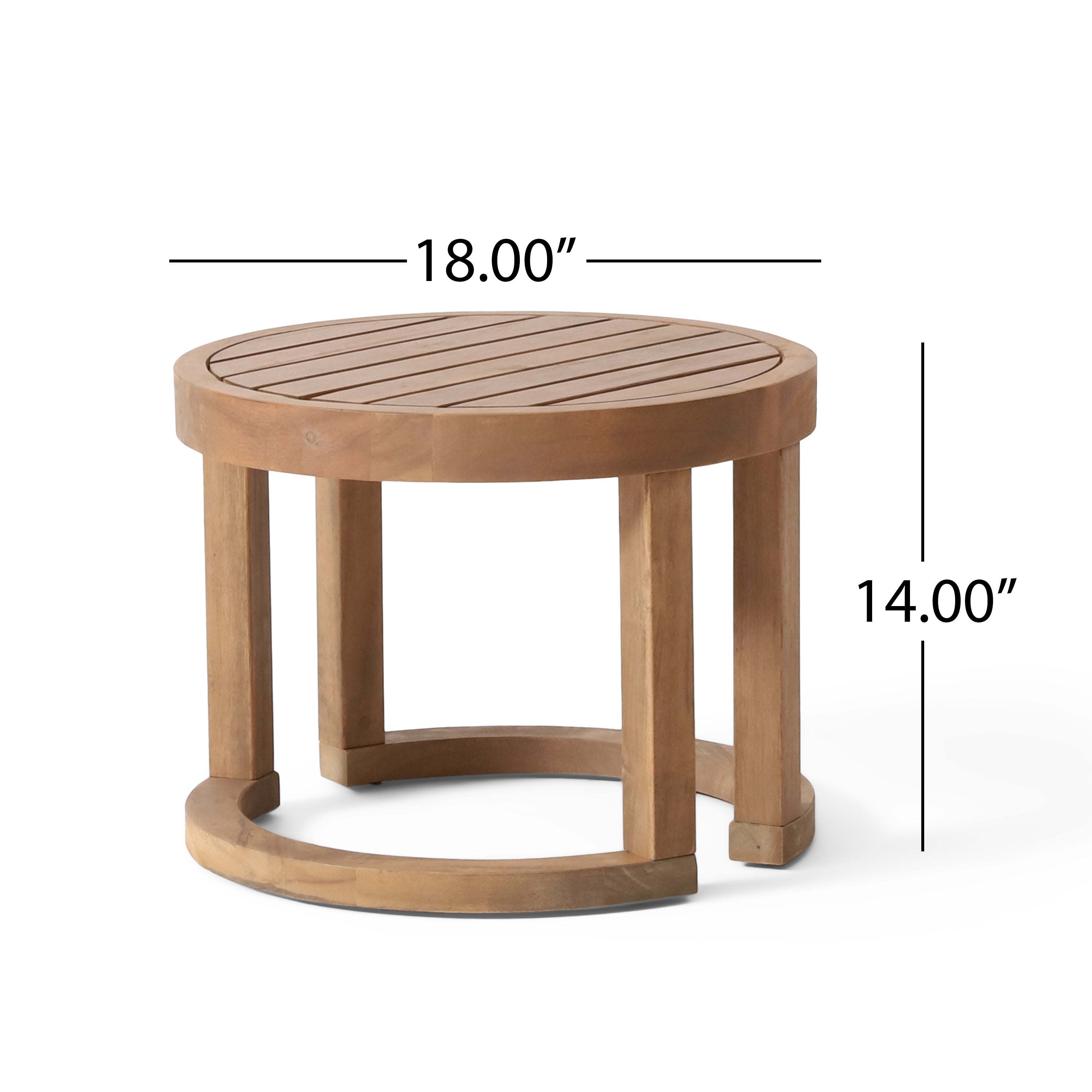 Aston Outdoor Acacia Wood Side Table, Brown Wash