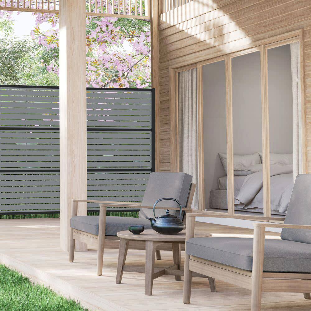 Barrette Outdoor Living 2 ft. x 4 ft. Boardwalk Gray Polypropylene Decorative Screen Panel 73050384