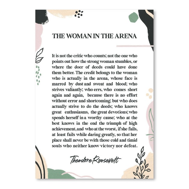 Americanflat Motivational Minimalist Woman In The Arena By Elena David Poster