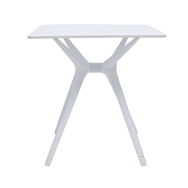 Filia 29 Inch Outdoor Dining Table，Rectangular Top，Tapered Legs，White