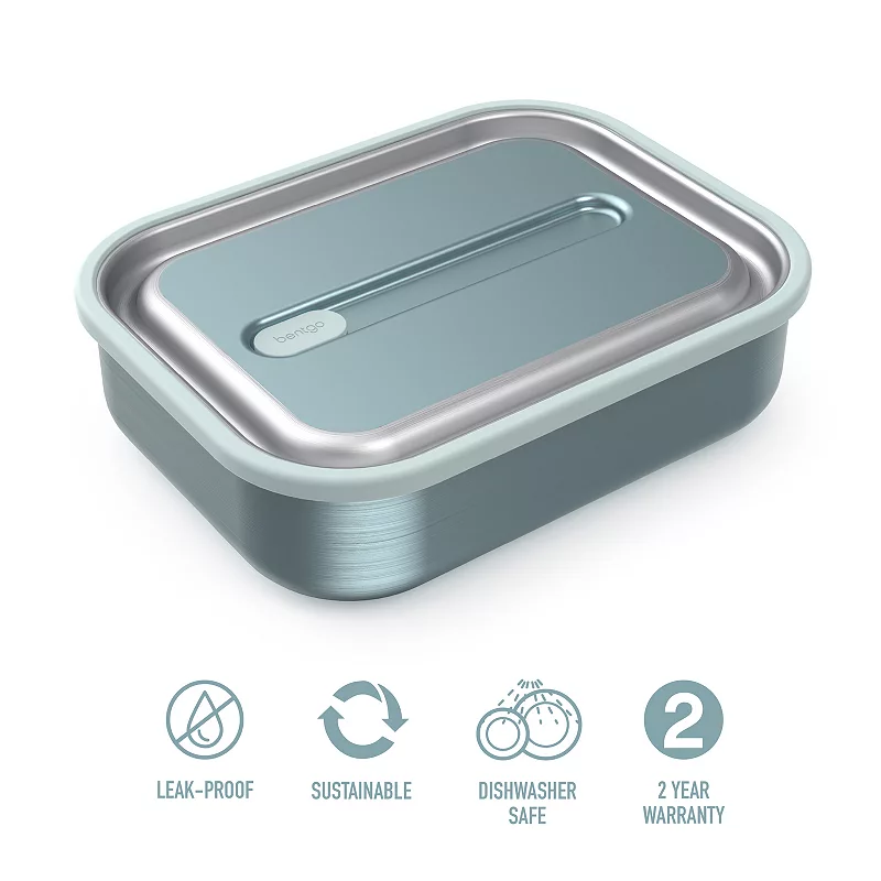 Neutral Bentgo Stainless Leak-Proof Bento-Style Lunch Box with Removable Divider