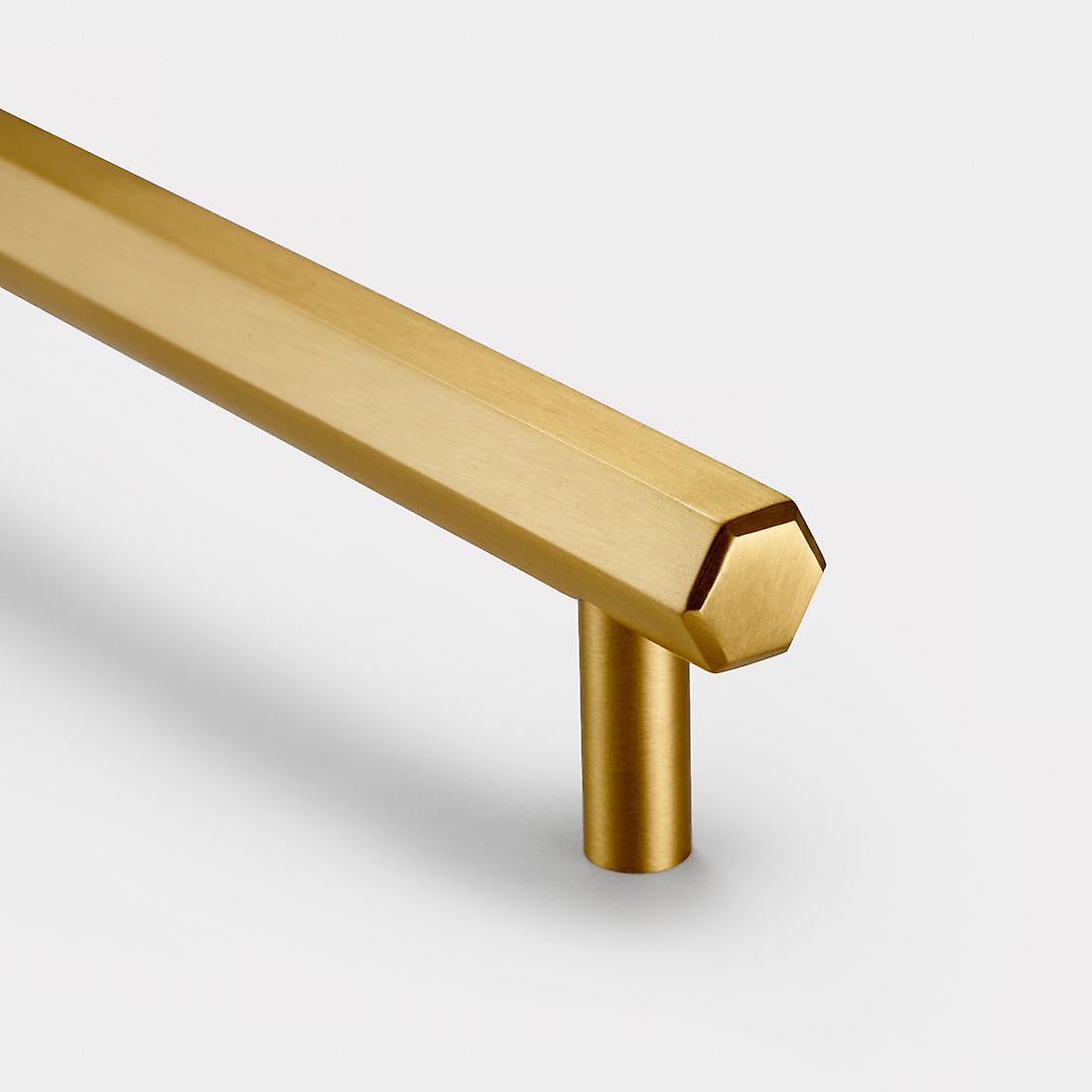 Solid Brass Bar Handles - Hexagonal