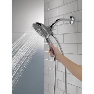 Delta In2ition 4-Spray Patterns 2.50 GPM 5 in. Wall Mount Dual Shower Heads in Chrome 58467