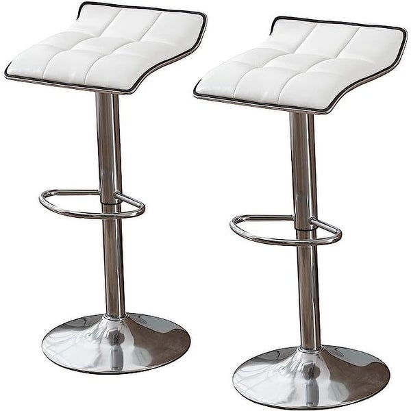 Ebello Bar Stools Set of 2 Square Backless Adjustable Tall Stools