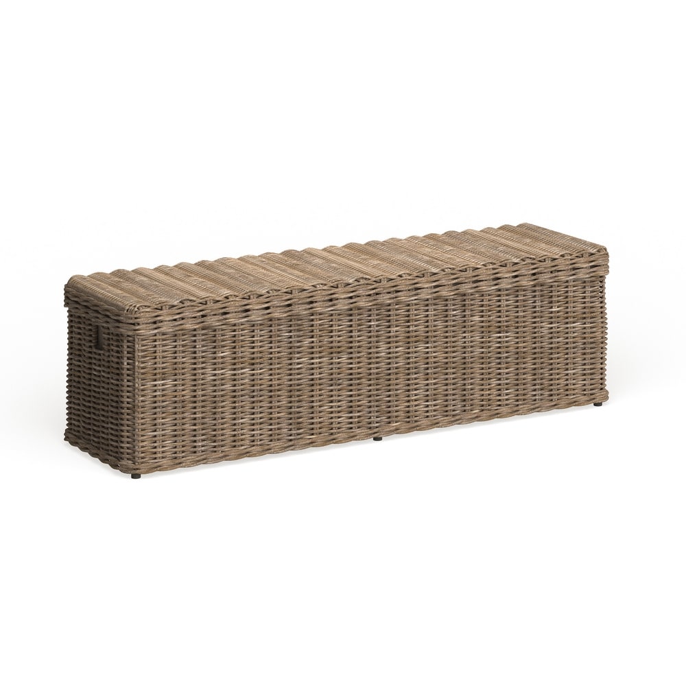 SAFAVIEH Caius Grey Natural Rattan Storage Trunk   63\