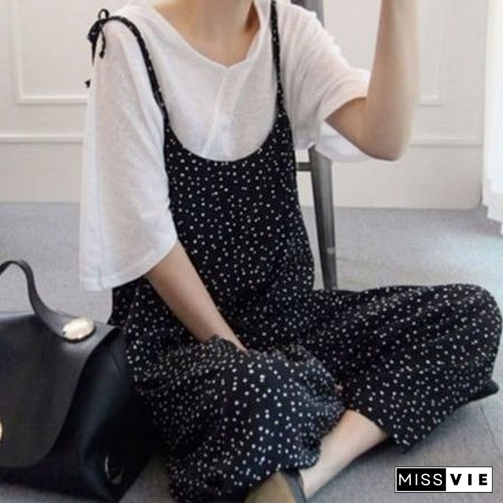 L-5Xl Jumpsuits Women Elegant Polka Dot Bandage Summer Leisure Clothing Popular Retro Female Holiday Loose Japaneses Style Ins