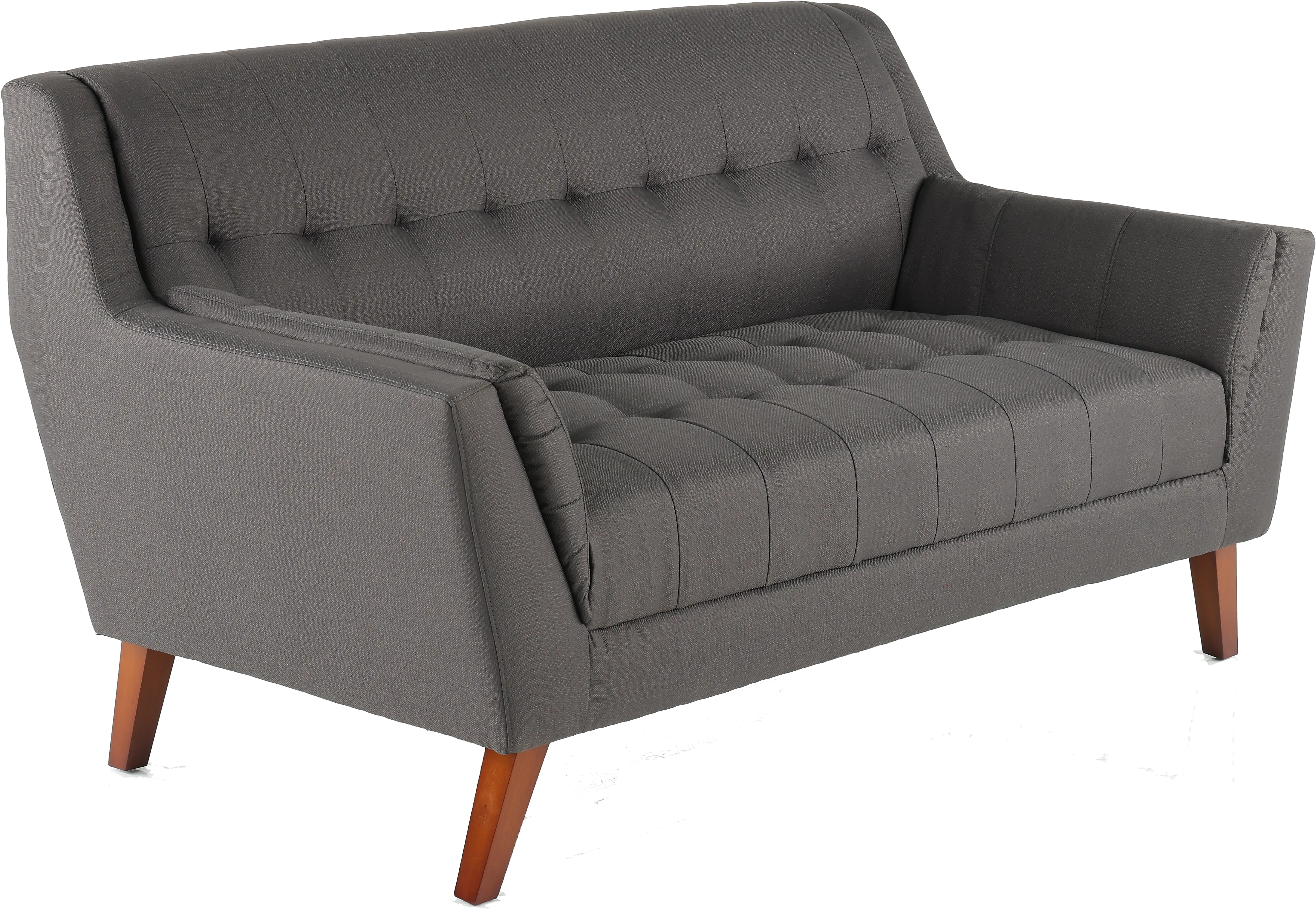 Celeste Mid-Century Modern Gray Loveseat