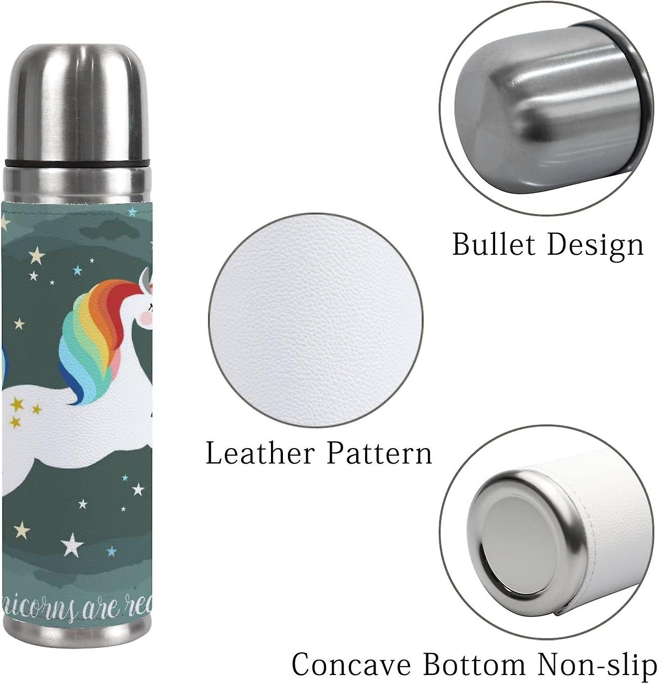 Insulated Mug Stainless Steel Water Bottle Cute Unicorn Running Vacuum Cup Travel Mug For Travel School Office