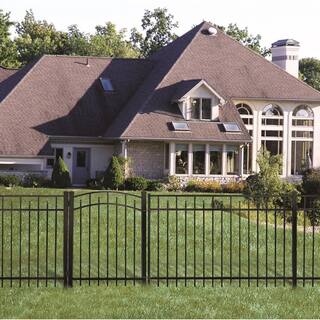 Barrette Outdoor Living Natural Reflections Heavy-Duty 2-12 in. x 2-12 in. x 6-78 ft. Black Aluminum Fence Line Post 73009244