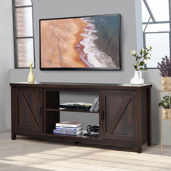 59 Inches TV Stand Media Console Center with Storage Cabinet - 59