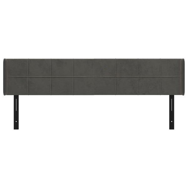 vidaXL Headboard with Ears Dark/Light Gray Velvet - - 37455508